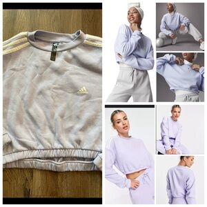 adidas - Training - Cropped sweatshirt met 3-Stripes in lila.